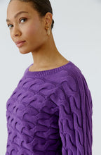 Purple Cable Knit Boxy Jumper