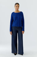 Royal Blue Cable Knit Boxy Jumper