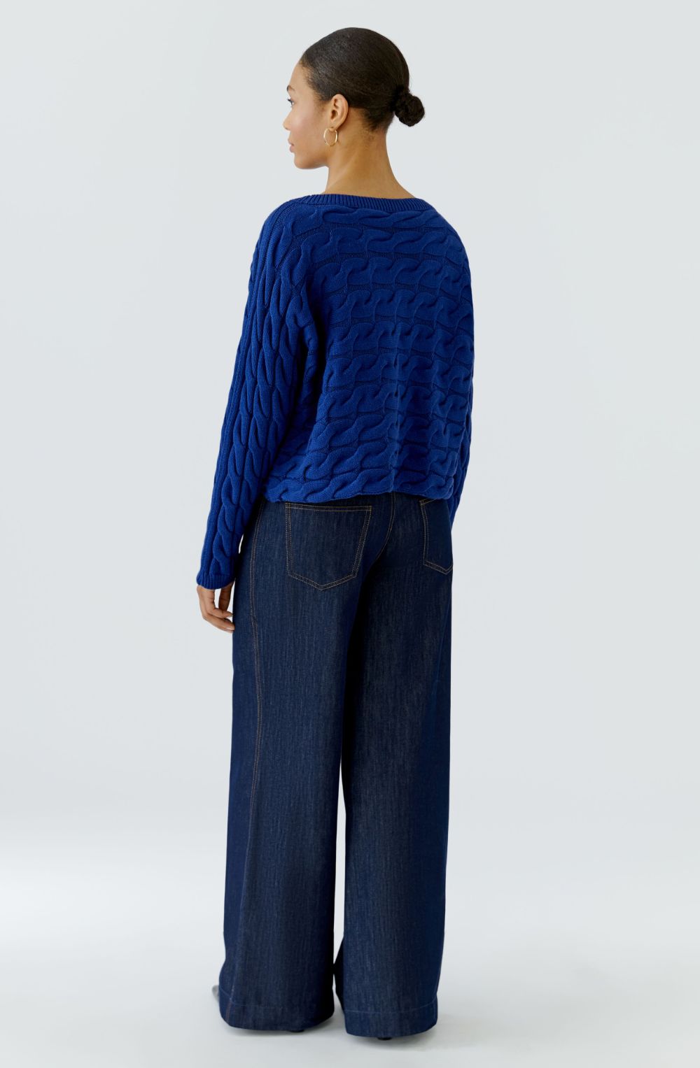 Royal Blue Cable Knit Boxy Jumper