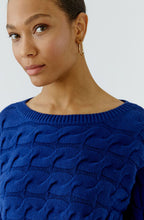 Royal Blue Cable Knit Boxy Jumper