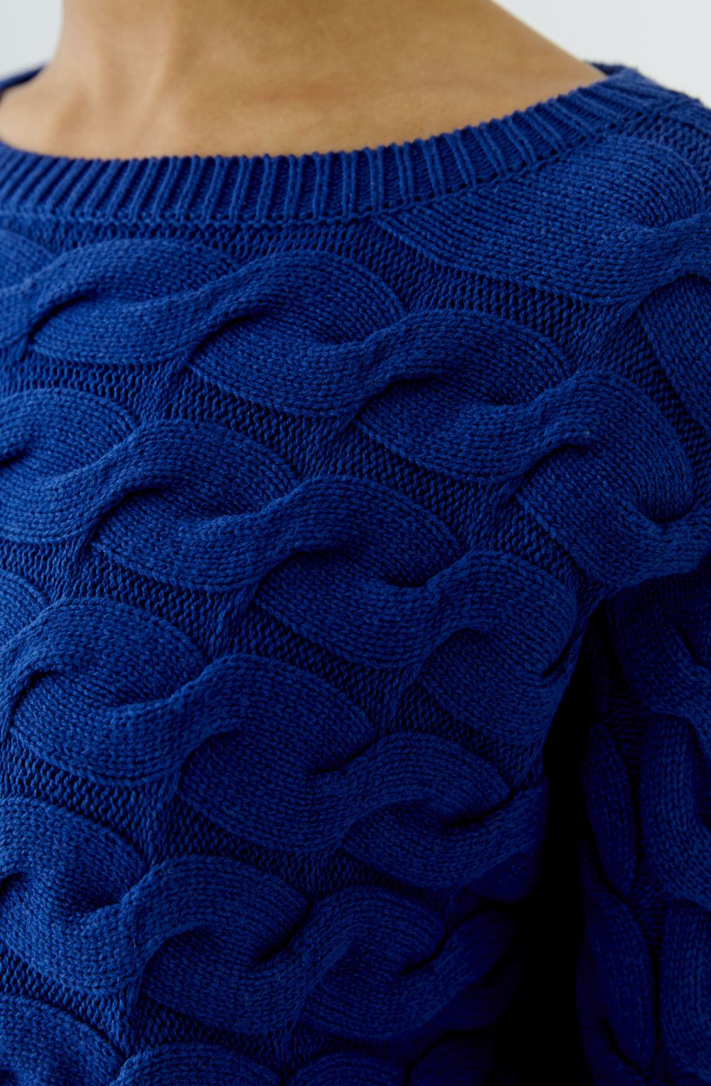 Royal Blue Cable Knit Boxy Jumper