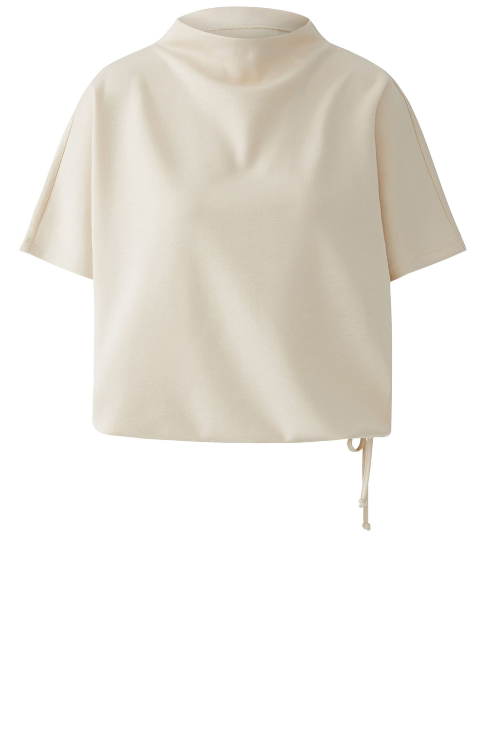 Whisper Pink Lightweight Scuba Jersey Drawstring Hem Top