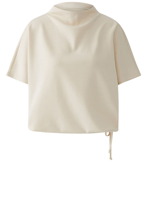 Whisper Pink Lightweight Scuba Jersey Drawstring Hem Top