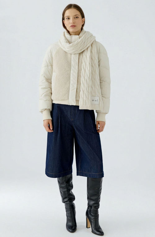 Whitecap Grey Cable Knit Scarf