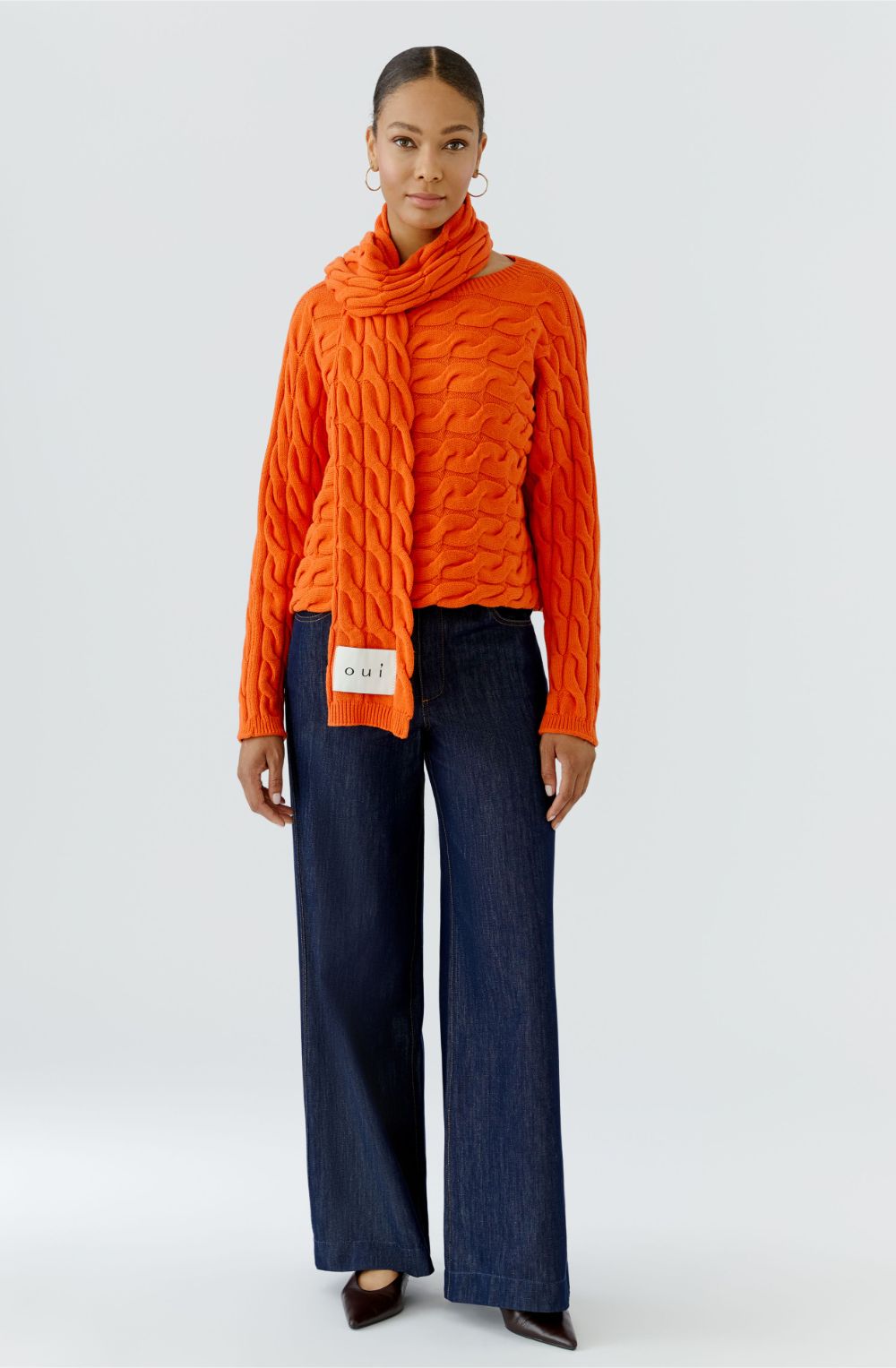Orangeade Cable Knit Scarf