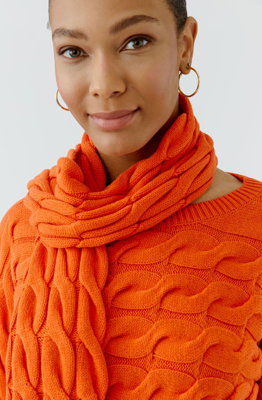 Orangeade Cable Knit Scarf