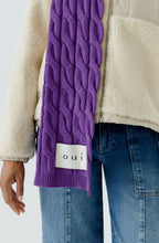 Purple Cable Knit Scarf