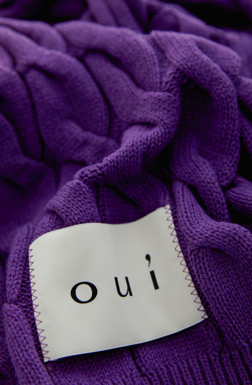 Purple Cable Knit Scarf