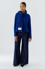 Royal Blue Cable Knit Scarf