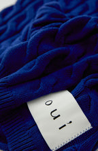 Royal Blue Cable Knit Scarf