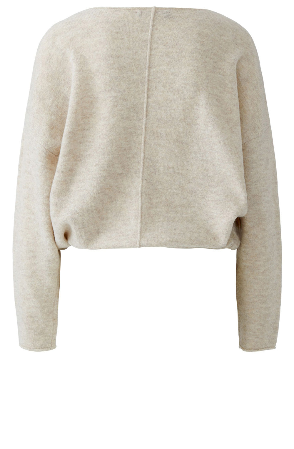 Light Beige Melange Drawstring Hem Jumper