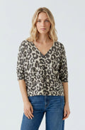 Light Stone Taupe Leopard Print Reversible Cardigan