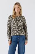 Light Stone Taupe Animal Print Jumper
