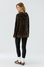 Brown Grey and Black Leopard Print Hooded Jumper