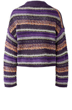 Purple Striped Woven Knit Jumper
