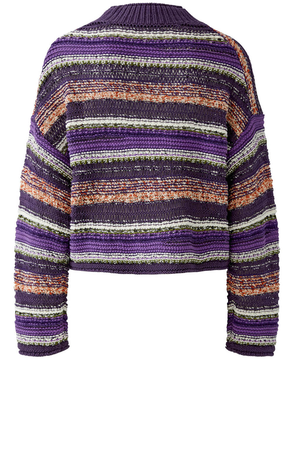Purple Striped Woven Knit Jumper