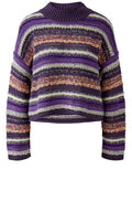 Purple Striped Woven Knit Jumper