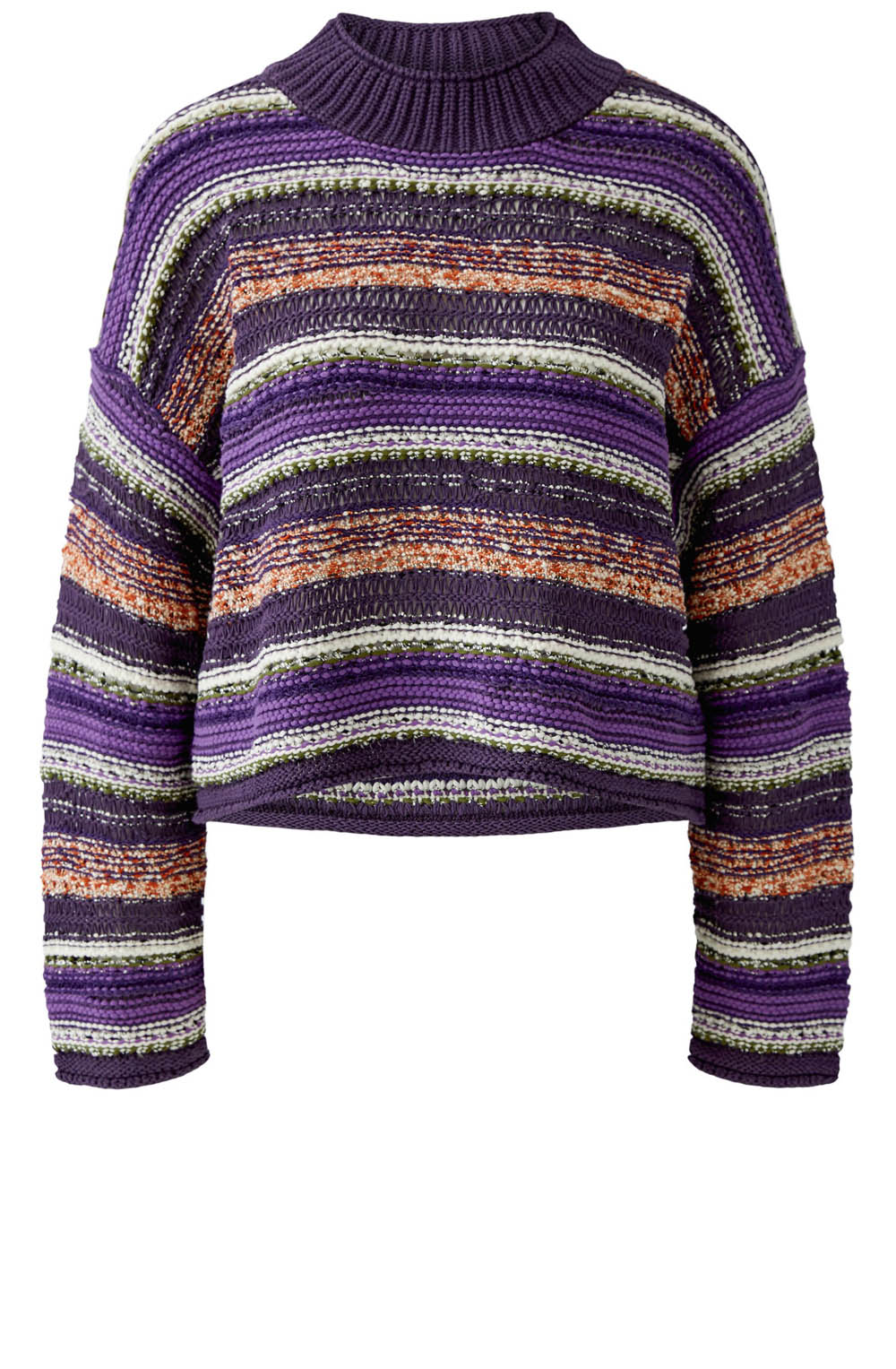Purple Striped Woven Knit Jumper