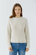Off-White Stand Up Collar Single Pocket Jumper