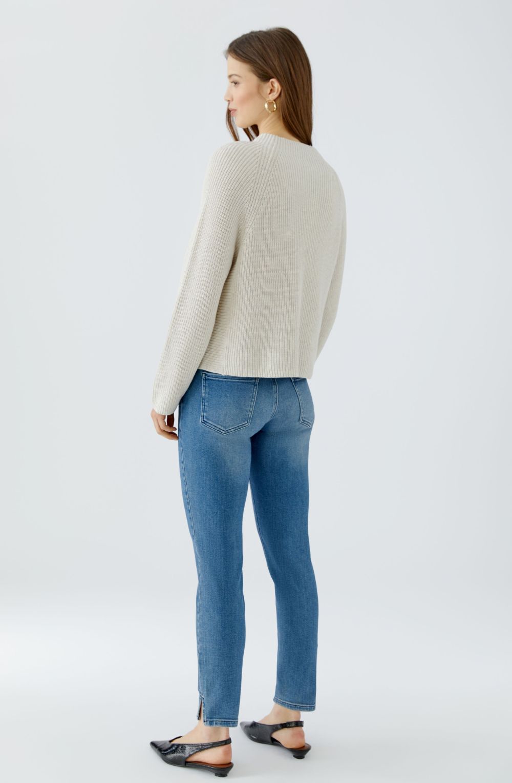 Off-White Stand Up Collar Single Pocket Jumper
