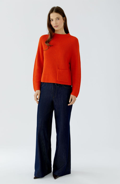 Orangeade Stand Up Collar Single Pocket Jumper