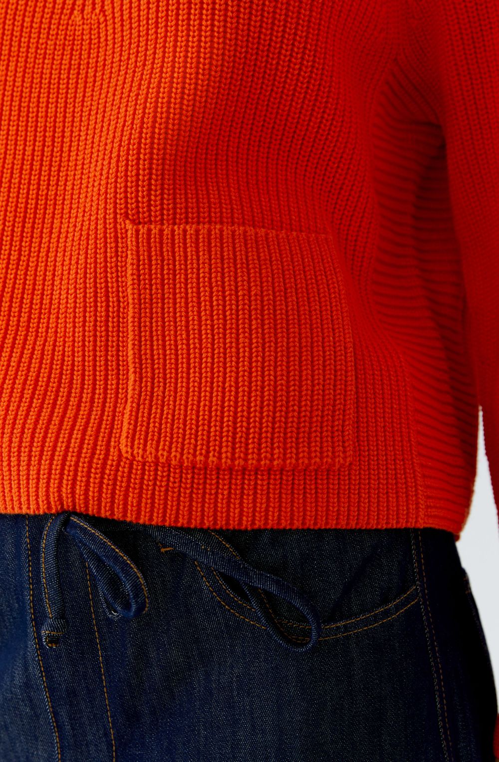 Orangeade Stand Up Collar Single Pocket Jumper