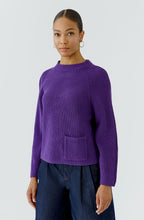 Amaranth Purple Stand Up Collar Single Pocket Jumper