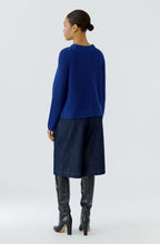 Royal Blue Stand Up Collar Single Pocket Jumper