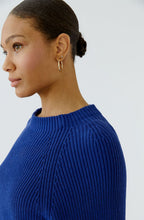 Royal Blue Stand Up Collar Single Pocket Jumper