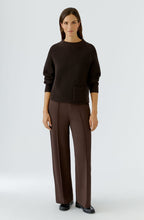 Chocolate Torte Stand Up Collar Single Pocket Jumper