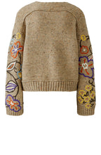 Camel Violet Floral Embroidered Jumper
