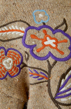Camel Violet Floral Embroidered Jumper