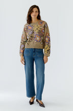 Camel Violet Floral Embroidered Jumper