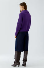 Violet Ribbed Knit Quarter Zip Jumper