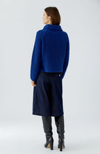 Royal Blue Ribbed Knit Quarter Zip Jumper