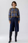 Checked Brushed Knit Jumper