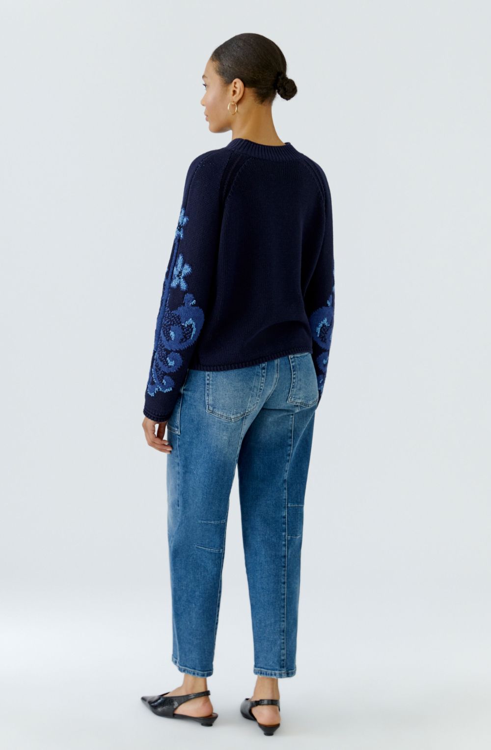 Navy & Blue Botanical Pattern Jumper