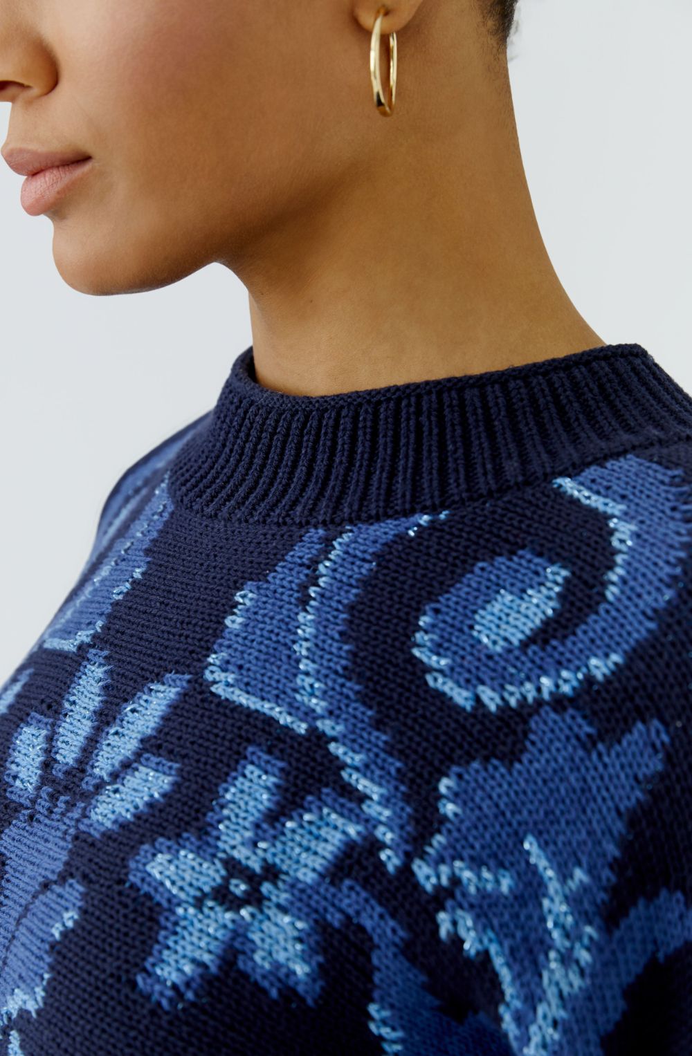 Navy & Blue Botanical Pattern Jumper