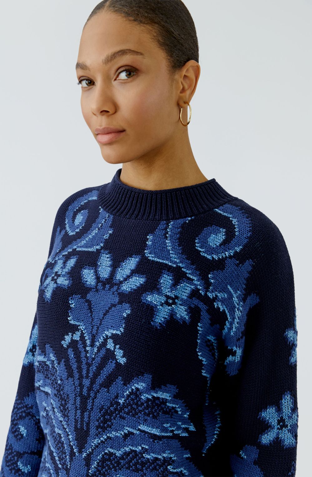 Navy & Blue Botanical Pattern Jumper