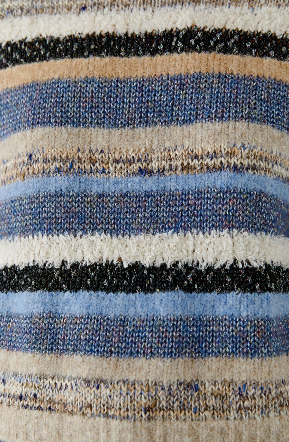 Mixed Striped Metallic Detailed Knit Jumper