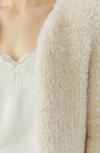 Whitecap Faux Fur Collarless Open Cardigan