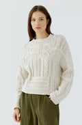 Off White Intricate Cable Knit Jumper