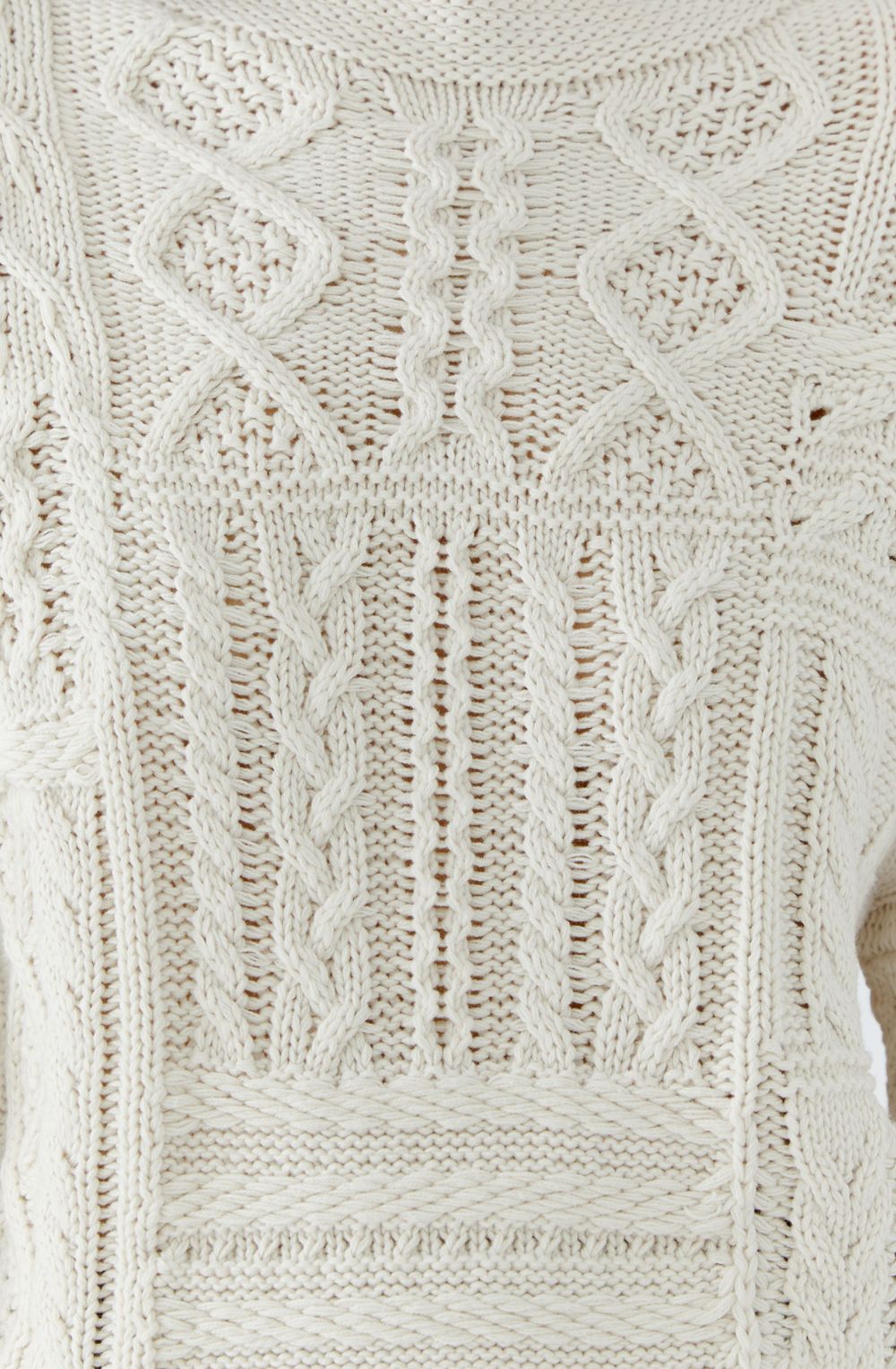 Off White Intricate Cable Knit Jumper
