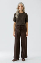 Mulch Brown Scuba Jersey Wide Leg Trousers