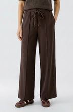 Mulch Brown Scuba Jersey Wide Leg Trousers
