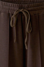 Mulch Brown Scuba Jersey Wide Leg Trousers