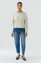 Beige Melange Split Hem Jumper