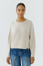 Beige Melange Split Hem Jumper