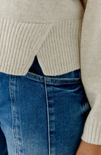 Beige Melange Split Hem Jumper