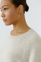 Beige Melange Split Hem Jumper